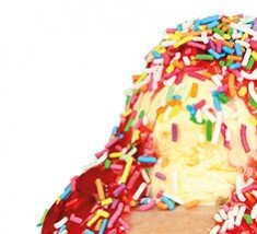 Strawberry Sprinkles Doughnut Sundae