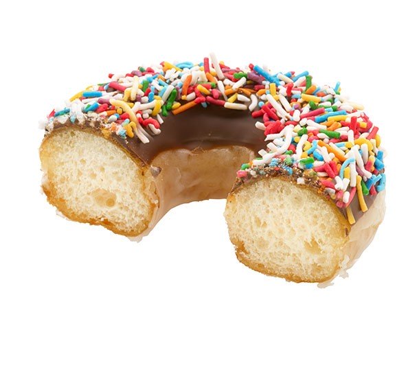 Chocolate Iced Sprinkles Doughnut Top